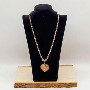 Polychromatic Jasper Heart Reversible Statement Necklace